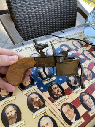 Rare Vintage Dunhill Tinder Pistol Gun Table Cigarette Lighter.  Usa