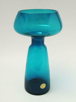 Mid Century Modern Swedish Art Glass Vase / Candle Holder Scandinavian Vintage
