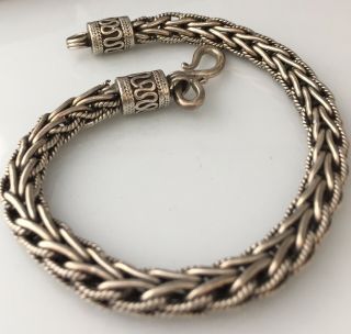 Vintage Jewellery Fabulous Sterling Silver Thick Rope Effect Textured Bracelet