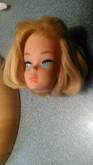 Mattel Barbie American Girl Rare Platinum Blond Long Hair Head Only 1965 Doll