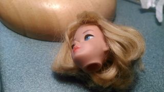 Mattel Barbie American Girl Rare Platinum Blond Long Hair Head Only 1965 Doll 3