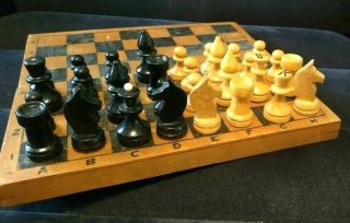 RARE 1950s - 60s Soviet Wooden Chess Set USSR VINTAGE Russian USSR 2