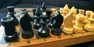 RARE 1950s - 60s Soviet Wooden Chess Set USSR VINTAGE Russian USSR 4