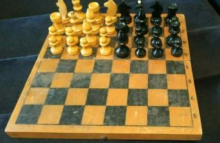 RARE 1950s - 60s Soviet Wooden Chess Set USSR VINTAGE Russian USSR 5