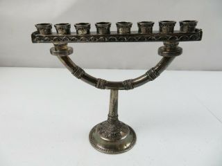 Vintage Sterling 925 Menorah Judaism Jewish Hanukkah Candle Holder