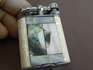 RARE VINTAGE Continental YORK LIFT ARM CIGARETTE LIGHTER - MOTHER OF PEARL 2