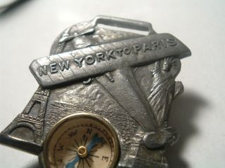Vintage Charles Lindbergh ' s Spirit of St Louis Compass on Watch Fob 3