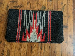 Authentic Vintage Native American Chimayo Wool Clutch Purse Southwestern Vtg