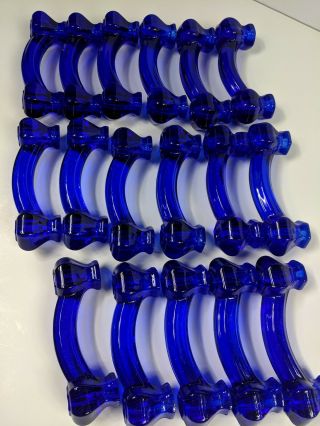 17 Cobalt Blue Glass Handles Drawer Pulls With Hardware Vintage Style