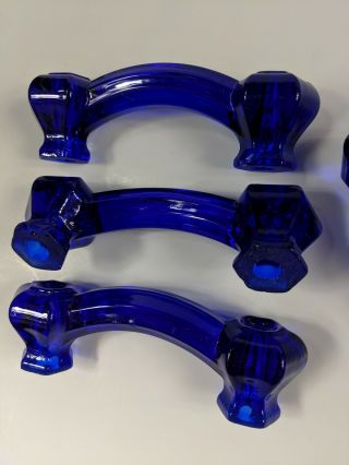 17 Cobalt Blue Glass Handles Drawer Pulls with Hardware Vintage Style 5