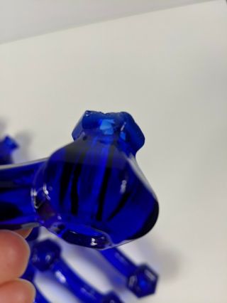 17 Cobalt Blue Glass Handles Drawer Pulls with Hardware Vintage Style 7
