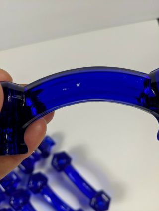 17 Cobalt Blue Glass Handles Drawer Pulls with Hardware Vintage Style 8