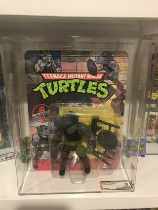 Tmnt 1988 Rocksteady Afa 85 Nm,  10 Back (unpunched) Scratch (series 1) Rare