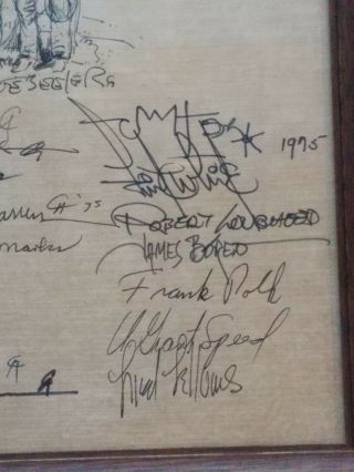 COWBOY ARTISTS of AMERICA Print 1975 Rare 17 Autographs Framed Signed 4