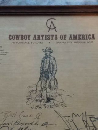 COWBOY ARTISTS of AMERICA Print 1975 Rare 17 Autographs Framed Signed 7