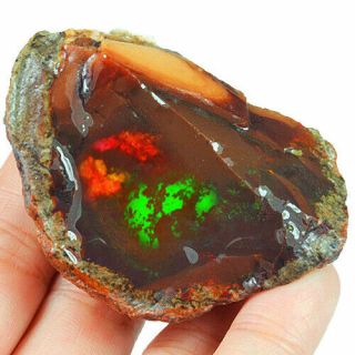 259ct Natural Ethiopian Black Chocolate Opal Specimen Collectible Ubqg850