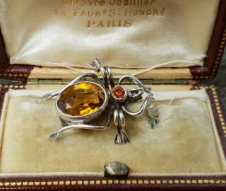 Antique/vintage H/m Silver Miniature Spider Brooch - Possibly Charles Horner
