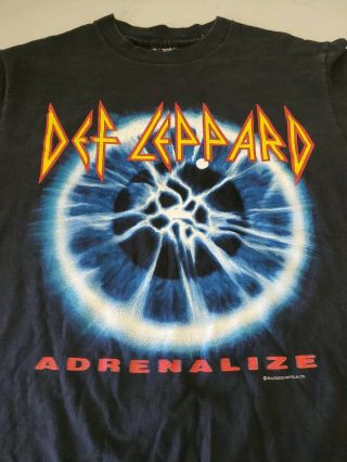 Def Leppard Adrenalize 1992 Vintage Tour Shirt L Giant Tee Jays Single Stitch