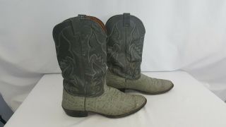 Vintage Nocona Exotic African Leather Cowboy Western Boots Made Texas Usa 14 D