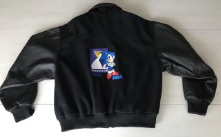 Rare Sega Project Katana Powervr Sonic Hedgehog Sz Xl Leather Wool Jacket