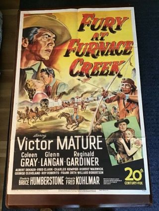 Fury At Furnace Creek 27x41 Vintage Movie Poster,  1948,  Very Good Cond.