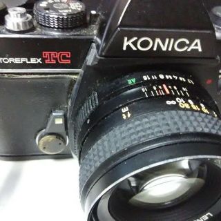 Vintage Konica Autoreflex TC 35mm camera with Hexanon AR 50mm f 1.  7 lens,  more 4