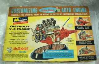 Vtg 1960 Monogram Kit Pe62 - 298 Customizing Auto Engine Hobby Tech Chevrolet V - 8