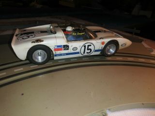 Vintage 1/24 Monogram Ford Gt Roadster Slot Car On A Brass Chassis
