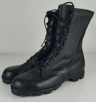 Vintage Ro Search Black Leather Combat Military Boots - Ph 7 - 86 - Size 9 - 1/2 R