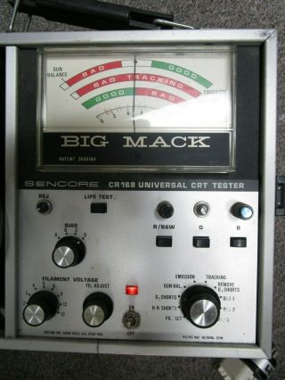 Vintage Sencore Big Mack Cr168 Universal Crt Tube Tester W Manuel