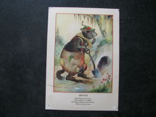 1914 THORNTON BURGESS PETER RABBIT 4 Print Set HARRISON CADY QUADDIES - VERY RARE 5