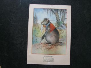 1914 THORNTON BURGESS PETER RABBIT 4 Print Set HARRISON CADY QUADDIES - VERY RARE 7