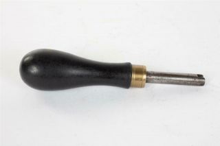 Vintage Ebony Handled Nipple Wrench Or Key Gun Tool W