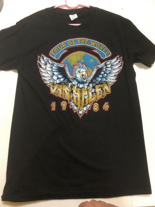 Vintage Van Halen " Tour Of The World " 1984 Eagle Concert T - Shirt Vtg L