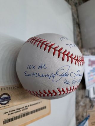 JOE TORRE SIGNED MLB BASEBALL Ltd To 26 STEINER Rare Yankees 7 Inscriptions 3