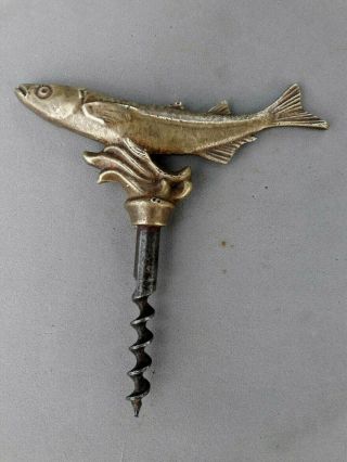 Vintage Rare Fish Corkscrew Bronze 11