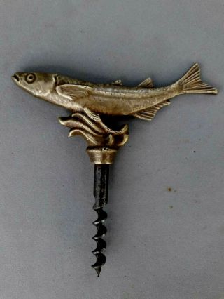 Vintage Rare Fish Corkscrew Bronze 2