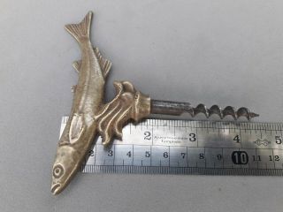 Vintage Rare Fish Corkscrew Bronze 4