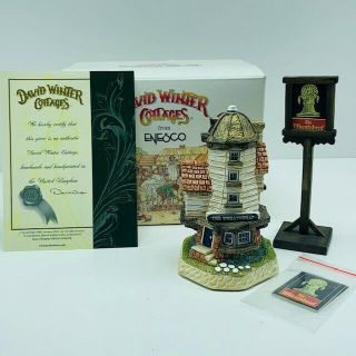 David Winter Cottage Sculpture Hine Box Vtg Figurine Wheatsheaf Dinner Party