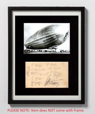 Lz 127 Graf Zeppelin Crew Matted Autographs & Photo Hindenburg Signatures Rare