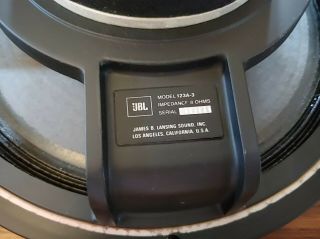Vintage Jbl 123a - 3 Woofer From Model L100 Century Speaker 12 Inch Audio Driver