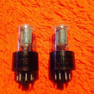 NOS RARE MATCHED PAIR 6SN7 SYLTONE ROUND PLATE D GETTER TUBES 2