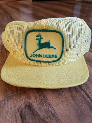 Vintage John Deere Jd Mesh Snapback Patch Trucker Hat Cap Louisville Mfg Usa
