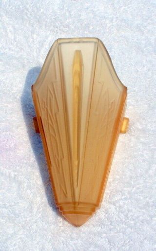 Vintage Art Deco Amber Frosted Glass Slip Shade For Chandelier Or Wall Sconce
