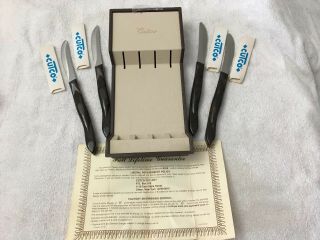 Vintage Nos Set Of 4 Untouched Cutco 1759 Steak Knives With Tray