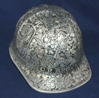 Vintage Mcdonald Aluminum Engraved Silver Hard Hat Mining Oil Pegasus