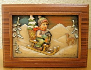 Rare Anri Music Box Ride Into Christmas Four Seasons Series Goebel Hummel Mib
