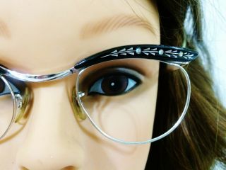 Vintage American Optical Cat Eye Eyeglass Sample Frames 1 - 10 12KGF Rhinestones 4
