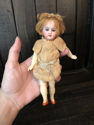 Cute Antique 8” All German Flapper Bisque Doll Herm Steiner Mold 18