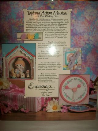 Vintage Enesco Precious Moments Toyland Illuminated Musical Action Clock 1995 2